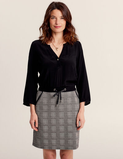 Robe droite effet 2-en-1 gris femme