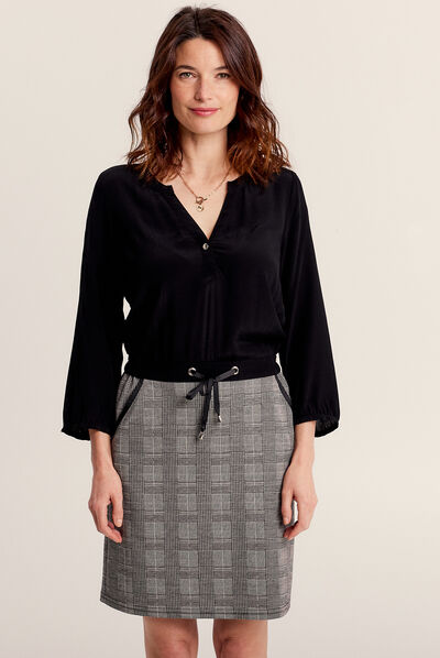 Robe droite effet 2-en-1 gris femme