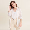 Gilet ajouré manches 3/4 ecru femme