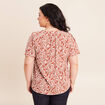 Blouse fluide manches courtes orange femme