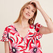 Blouse manches courtes rouge femme