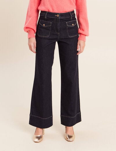 Jean large denim brut femme