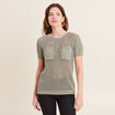 Pull manches courtes ajouré vert clair femme