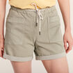 Short droit taille élastiquée vert clair femme