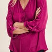 Blouse manches 3/4 violet femme