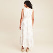 robe évasée col V doublée beige femme