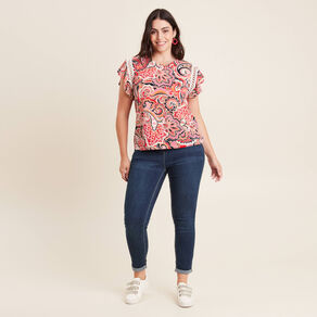 T-shirt manches courtes multicolore femme