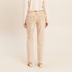Jean taille bascul&eacute;e denim beige femme