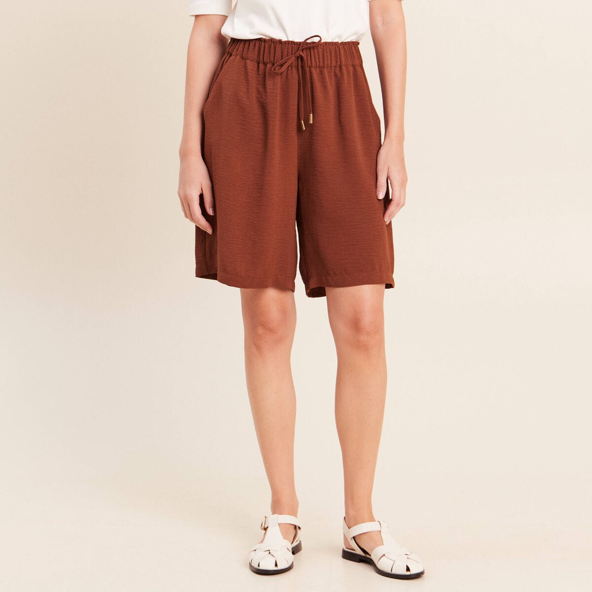 Bermuda marron femme