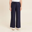 Pantalon taille haute bleu marine femme