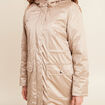Parka d&eacute;perlante manches longues sable femme