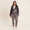 Jean ajusté taille standard 7/8ème gris femme