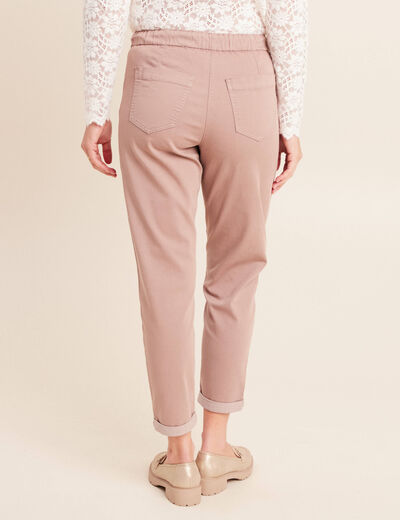 Pantalon coupe mom 7/8&egrave;me taupe femme
