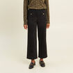 Pantalon aspect daim noir femme