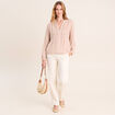 Chemise ample courte avec broderie sable femme
