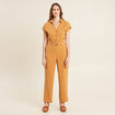 Combinaison pantalon fluide camel femme