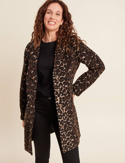 Manteau 2 en 1 droit doubl&eacute; creme femme