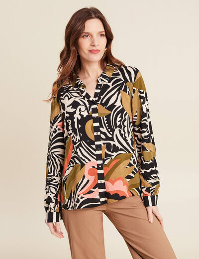 Chemise manches longues noir femme