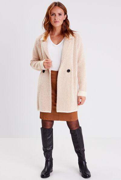 Jupe droite marron femme