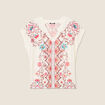 T-shirt manches courtes ecru femme
