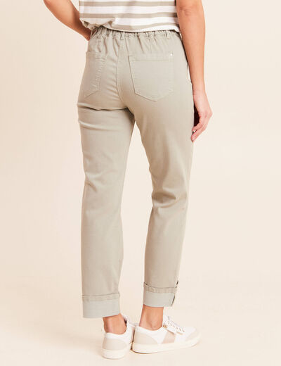 Pantalon coupe mom 7/8&egrave;me vert clair femme