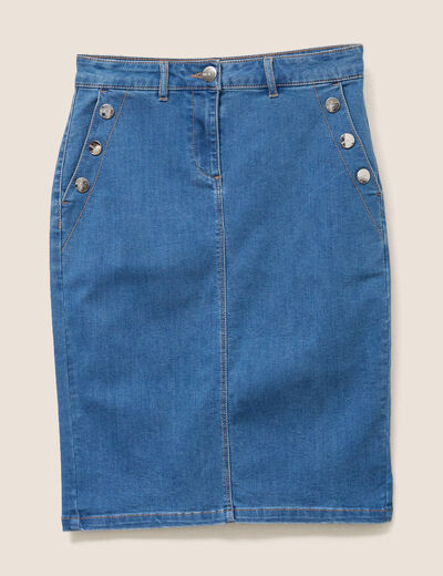 Jupe en jean longueur genou denim double stone femme