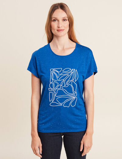 T-shirt manches courtes bleu electrique femme