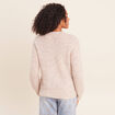 Pull droit col rond manches longues creme femme