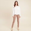 Jean magique ajusté taille standard taupe femme