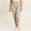 Pantalon coupe droite à coulisse vert clair femme