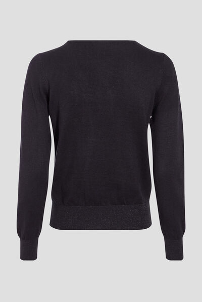 Pull manches longues noir femme