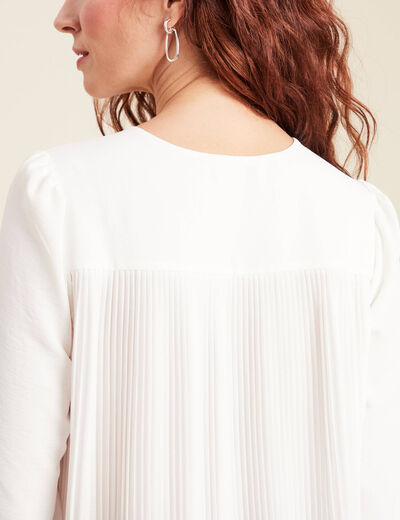 Blouse manches longues ecru femme