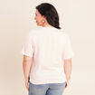 T-shirt col rond manches courtes rose clair femme