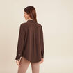 Chemise manches longues marron femme