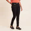 Jean ajust&eacute; taille haute longue noir femme
