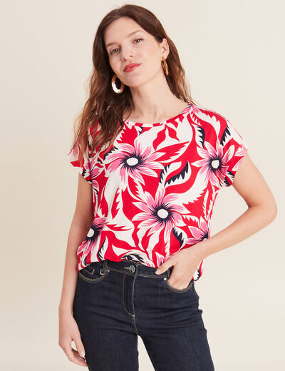 T-shirt manches courtes rouge femme