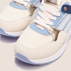 Baskets compens&eacute;es &agrave; lacets bleu femme