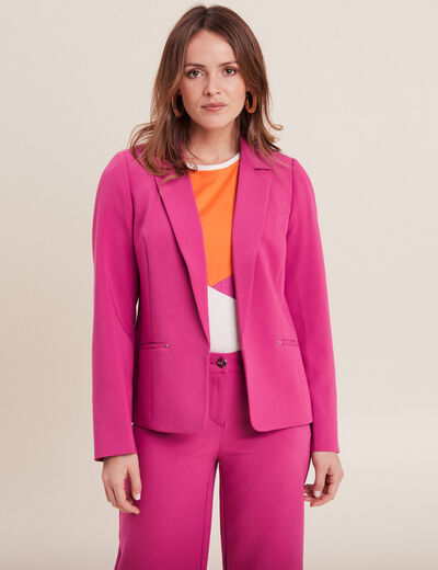 Veste tailleur cintrée rose fushia femme