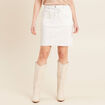 Jupe droite réversible blanc femme