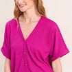 Chemisette effet boule manches courtes violet clair femme