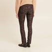Pantalon coupe ajust&eacute;e enduit noir femme