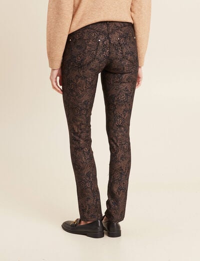 Pantalon coupe ajust&eacute;e enduit noir femme