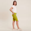 Bermuda ajusté ceinturé vert olive femme