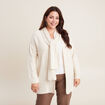 Gilet manches longues creme femme