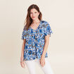 Blouse manches courtes bleu femme