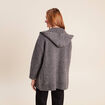 Gilet droit long gris fonc&eacute; femme