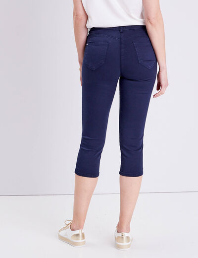 Pantacourt magique Le L&eacute;ger coupe droite bleu marine femme