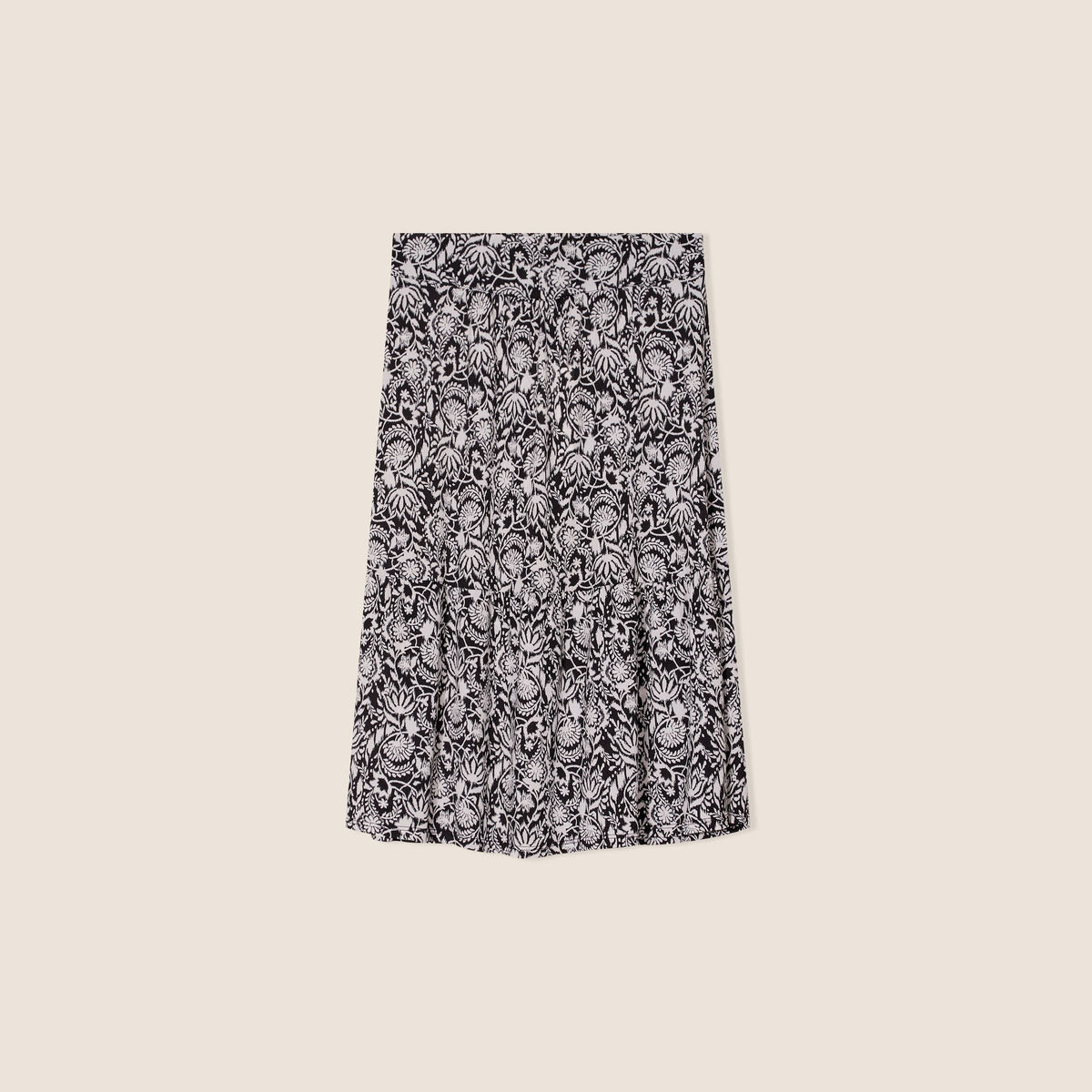 Jupe évasée fluide noir femme