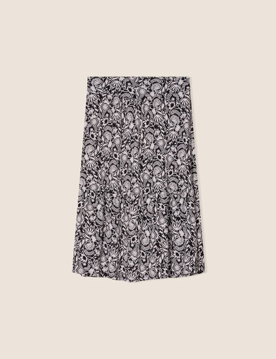 Jupe évasée fluide noir femme