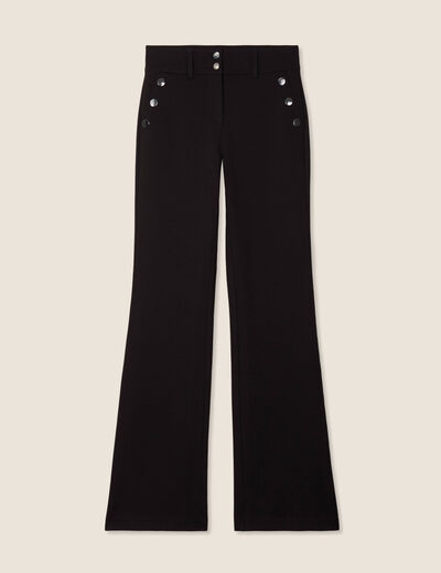 Pantalon bootcut à pont noir femme